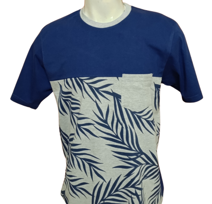 Gymboree Tee Shirt with Pocket Blue/Gray Palm Tree Design