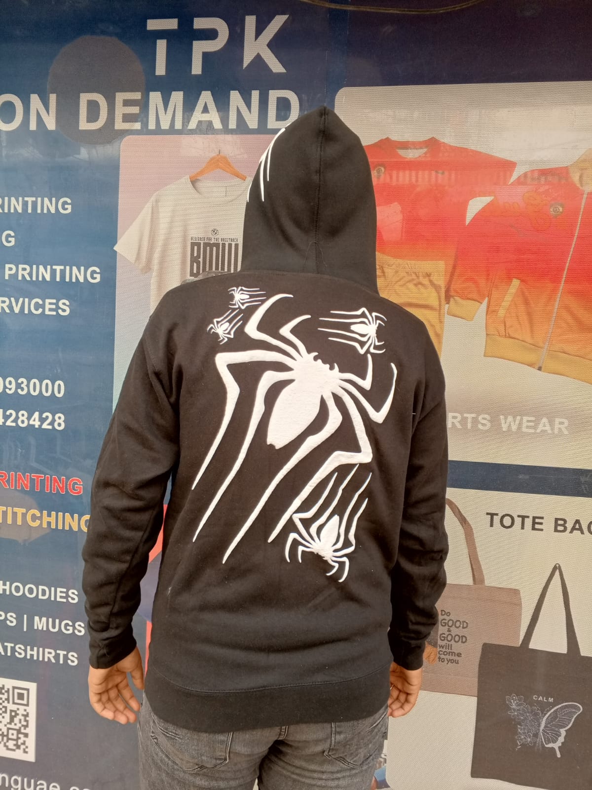puff printing on hoodie